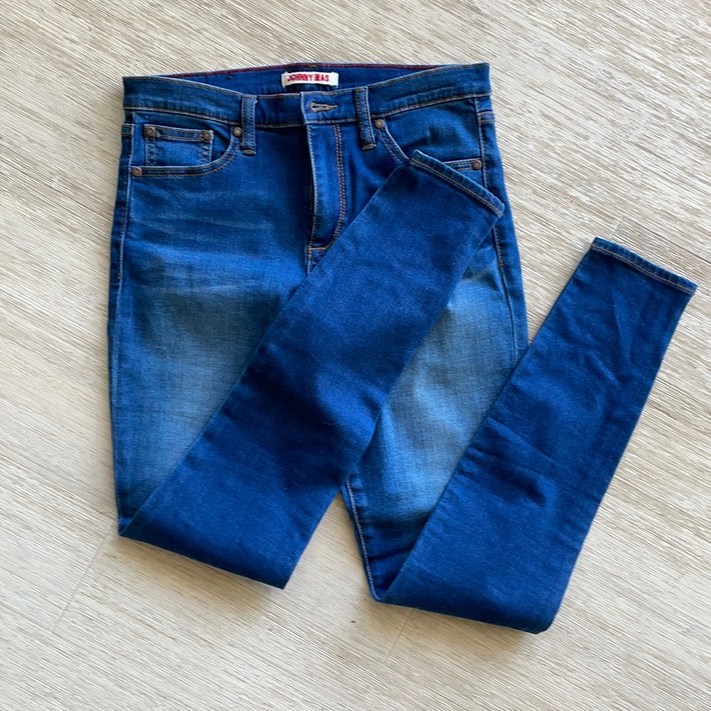 Johnny Was Skinny Jean Indigo Worn High Rise Waist